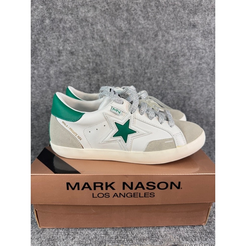 NWB Mark Nason Los Angeles The Stellar Jovie White Green Star Sneakers 133183 7
